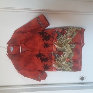 Pacific Legend Hawaiian Biker Burnt Out Shirt Men's Sz L